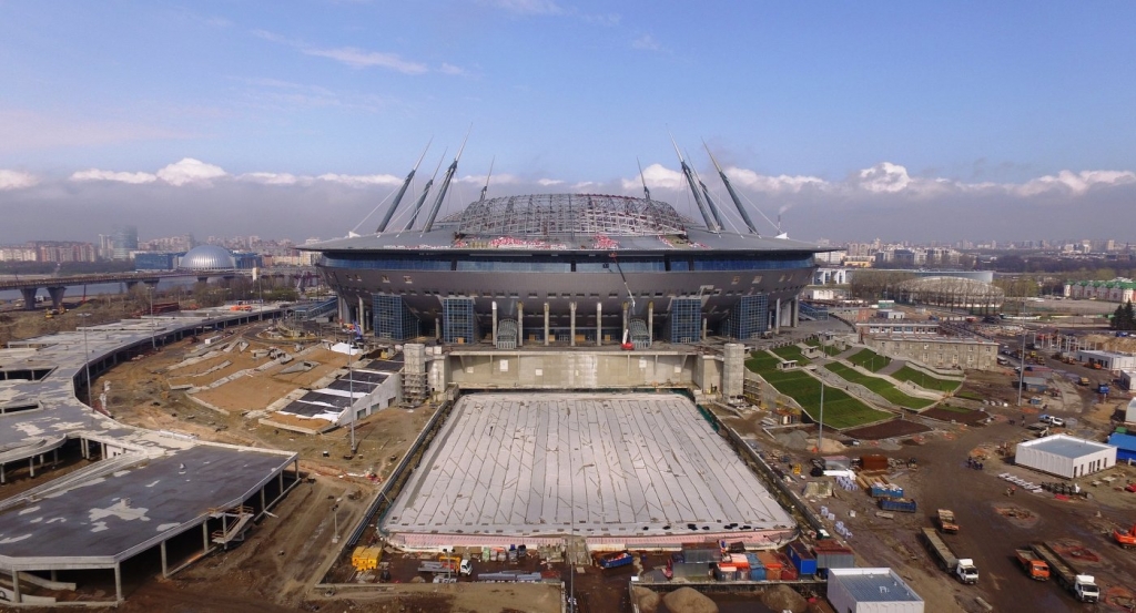Строительство стадиона Зенит Арена в Санкт-Петербурге